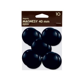 Magnesy do tablic magnetycznych plastikowe Ø40mm GRAND kol. czarny 10 szt. [130-1700]