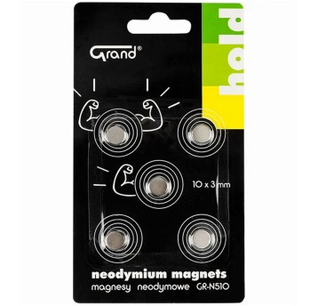Magnesy neodymowe do tablic GRAND rozmiar 10x3mm 5 szt. [GR-N510]