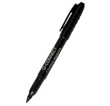 Marker do CD/DVD permanentny Q-CONNECT końcówka okrągła 1mm kol. czarny [KF02300]