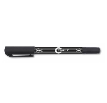 Marker do CD/DVD permanentny TAURUS TCD-101 dwustronny końcówka S/M 0,4mm / 1mm kol. czarny