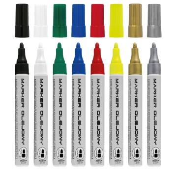 Marker olejowy TOMA TO-420 ECO końcówka okrągła 2,5mm kol. czarny metalowa obudowa