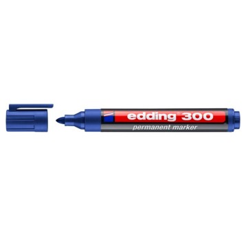 Marker permanentny EDDING E-300 końcówka okrągła 1,5mm kol. niebieski [ED-300003]