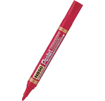Marker permanentny PENTEL N850 końcówka okrągła 1,5mm kol. czerwony [N850-BE]