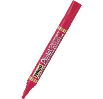 Marker permanentny PENTEL N860 końcówka ścięta 1,2-4,5mm kol. czerwony [N860-B]
