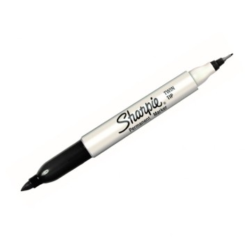 Marker permanentny SHARPIE TWIN TIP dwustronny końcówka 0,5mm / 1mm kol. czarny [S0811100]