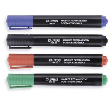 Marker permanentny TAURUS TMP-02 końcówka ścięta 1-3mm kol. czerwony