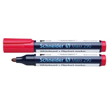 Marker tablicowy suchościeralny SCHNEIDER 290 końcówka okrągła 2-3mm kol. czerwony [SR129002]