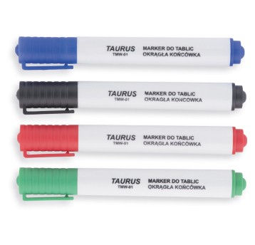 Marker tablicowy suchościeralny TAURUS TMW-01 końcówka okrągła 1-3mm kol. czarny