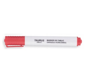 Marker tablicowy suchościeralny TAURUS TMW-01 końcówka okrągła 1-3mm kol. czerwony