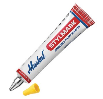 Marker w tubie MARKAL STYLMARK Indelible Ball Paint końcówka kulkowa 3mm kol. żółty [10130203]