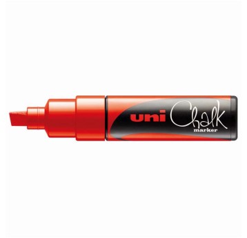 Marker z farbą kredową UNI CHALK PWE8K końcówka ścięta 8mm kol. czerwony