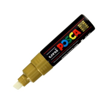 Marker z farbą plakatową UNI POSCA PC8K końcówka ścięta 0,8mm kol. złoty [4902778113608]