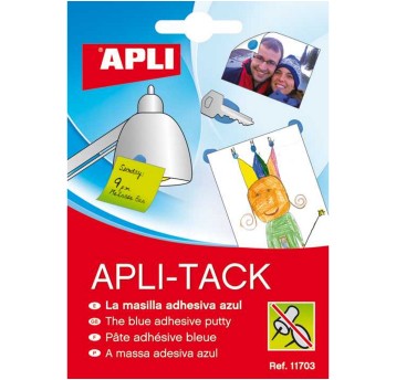 Masa mocująca blok APLI kol. niebieski 1 szt. pudełko samoprzylepna pinezka opak 57g [AP11703]