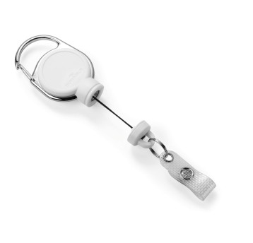 Mechanizm ściągający do identyfikatorów DURABLE Extra Strong z paskiem na zatrzask i z kółkiem kol. biały [832902]
