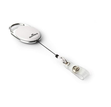 Mechanizm ściągający do identyfikatorów DURABLE Jojo Style z paskiem na zatrzask kol. biały 10 szt. [832402]