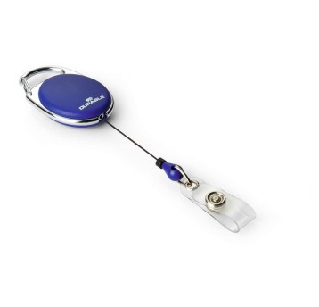 Mechanizm ściągający do identyfikatorów DURABLE Jojo Style z paskiem na zatrzask kol. granatowy 10 szt. [832407]