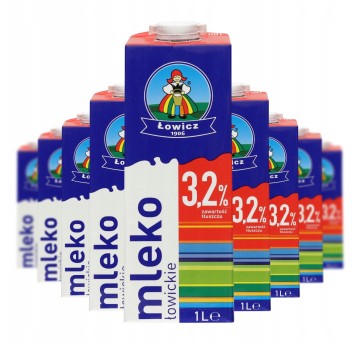 Mleko UHT 3,2% ŁOWICZ Łowickie 1L 12 szt.