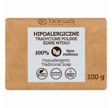Mydło w kostce hipoalergiczne BARWA COSMETICS Szare bezzapachowe 100g
