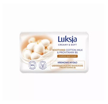 Mydło w kostce pielęgnujące LUKSJA Creamy Bawełna i prowitamina B5 90g