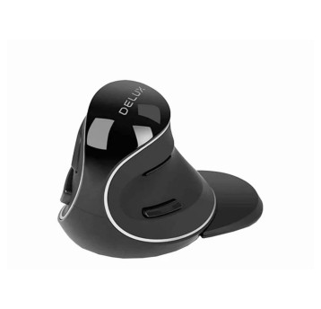 Myszka bezprzewodowa DELUX M618PD kol. czarny ergonomiczna, pionowa, podświetlana obudowa
