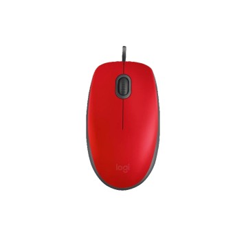 Myszka przewodowa LOGITECH M-110 Silent kol. czerwony 1,8m [910-005489]
