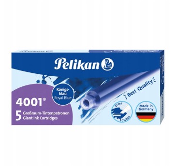 Naboje do piór wiecznych PELIKAN GTP/5 długie kol. niebieski 5 szt. zmywalne [400142571]