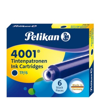 Naboje do piór wiecznych PELIKAN krótkie kol. niebieski 6 szt. zmywalne [100401545]