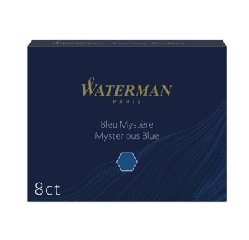 Naboje do piór wiecznych WATERMAN krótkie kol. niebiesko-czarny 8 szt. niezmywalne [S0110910]