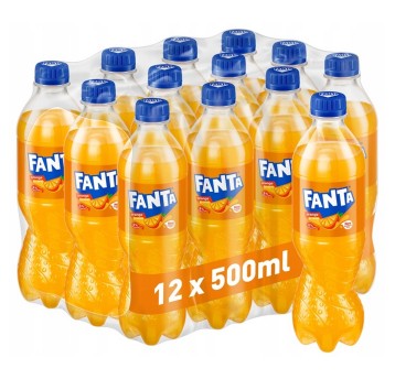 Napój owocowy FANTA pomarańcza butelka plastik 500ml 12 szt.
