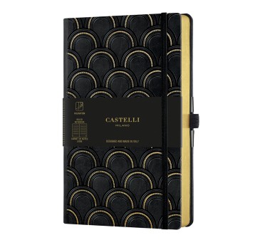 Notes A5- linia 224 stron 80g CASTELLI ART DECO GOLD kol. czarno-złoty 13 x 21cm [9576695]
