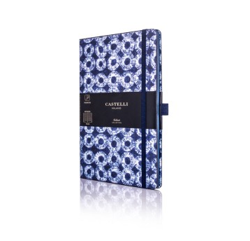 Notes A5- linia 224 stron 80g CASTELLI SHIBORI RINGS kol. biało-niebieski 13 x 21cm [9574021]