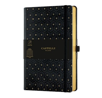 Notes B5- kratka 192 stron 80g CASTELLI HONEYCOMB kol. czarno-złoty 19 x 25cm [9573155]