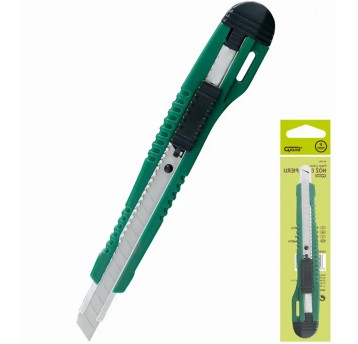 Nożyk z wymiennym ostrzem uniwersalny 12,5cm 9mm GRAND GR-98 kol. zielony [130-1189]