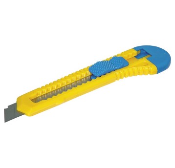 Nożyk z wymiennym ostrzem uniwersalny 15cm 18mm DONAU kol. niebiesko-żólty z blokadą [7946001-99]