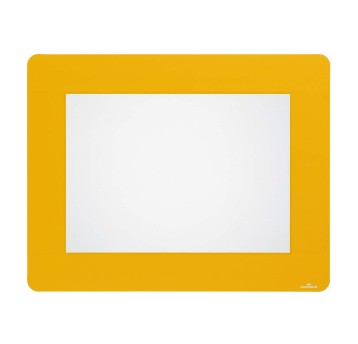 Okienko podłogowe informacyjne samoprzylepne A4 DURABLE kol. przezroczysty usuwalne ramka żółta 10 szt. [180804]