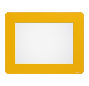 Okienko podłogowe informacyjne samoprzylepne A4 DURABLE kol. przezroczysty usuwalne ramka żółta 10 szt. [180804]