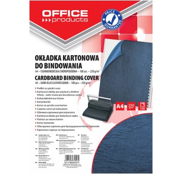 Okładka do bindowania A4 100 szt. OFFICE PRODUCTS kol. ciemnoniebieski skóropodobna [20232525-11]