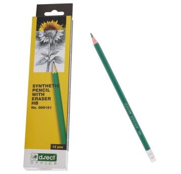 Ołówek z gumką D.RECT kol. zielony HB [009161]