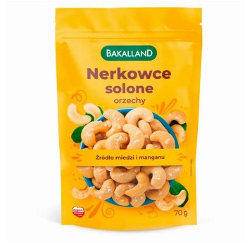 Orzechy nerkowca lekko solone BAKALLAND 70g