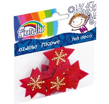 Ozdoby filcowe gwiazda FIORELLO świąteczne Boże Narodzenie 10 szt. [170-2458]