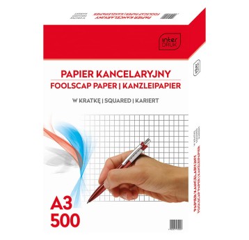 Papier kancelaryjny 500 arkuszy A3 60g INTERDRUK kol. biały w kratkę [PAKA]