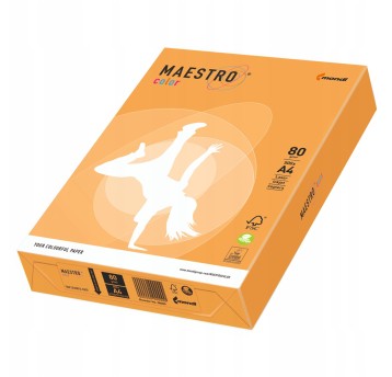 Papier kolorowy A4 80g 500 arkuszy MAESTRO kol. pomarańczowy neonowy [NEOOR]