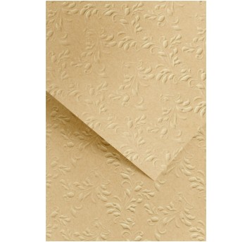 Papier ozdobny ciemnobeżowy A4 220g 20 arkuszy GALERIA PAPIERU Nature z tłoczeniem [204746]