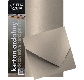 Papier ozdobny stalowosrebrny A4 250g 20 arkuszy GALERIA PAPIERU Pearl [482136]