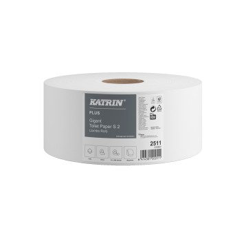 Papier toaletowy celulozowy 2 warstwy kol. biały KATRIN Gigant S2 | Ø180mm szer. 88mm dł. 100m 400 listków | 1 rolka [2511]