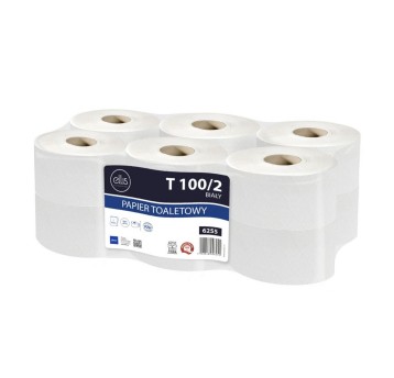 Papier toaletowy celulozowy 2 warstwy kol. biały LAMIX Comfort Jumbo | Ø185mm szer. 90mm dł. 90m 428 listków | 12 rolek [T100/2]P141