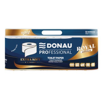 Papier toaletowy celulozowy 3 warstwy kol. biały DONAU PROFESSIONAL szer. 96mm dł. 24m 200 listków 10 rolek Royal edition [44121712-14]