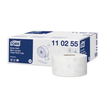 Papier toaletowy celulozowy 3 warstwy kol. biały TORK Mini Jumbo Premium | Ø187mm szer. 97mm dł. 120m 600 listków | 12 rolek [110255]