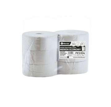 Papier toaletowy makulaturowy 1 warstwa kol. szary MERIDA Economy | Ø230mm szer. 90mm dł. 230m 1121 listków | 6 rolek [PES104]