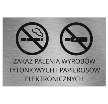 Piktogram informacyjny | ZAKAZ PALENIA WYROBÓW… | 200 x 300mm HM DESIGN kol. grafitowy samoprzylepny [NS2030101005]